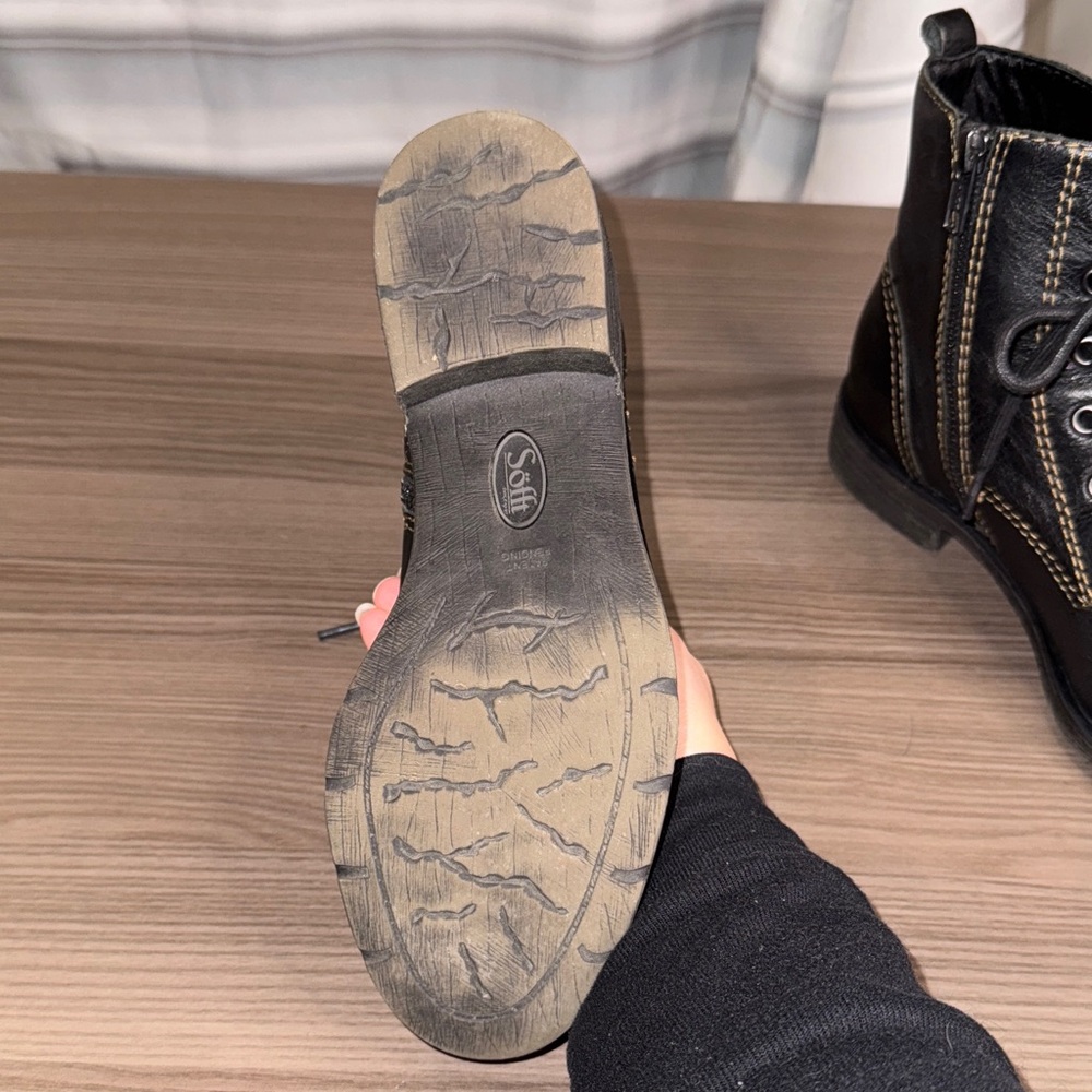 Sofft Black Leather Lace-Up Boots - Picture 9 of 9